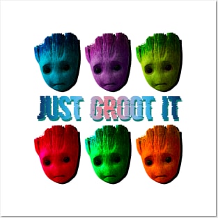 groot popart just do it marvel rofl Posters and Art